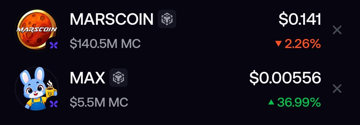 LegacyOnBNB's tweet photo. With @cz_binance giving us the green light, things are about to heat up on BNB Chain. 🔶

Keep these two unique narratives on your radar:

$MARSCOIN - the first stock meme, rewarding holders with bStocks and bringing more attention to tokenized stocks on @binance.

giggle-mascot:native - Giggle Mascot, 3% of every transaction going towards to @GiggleAcademy. Already over 2,050 BNB raised for free education supporting CZs vision.

Both built on @flapdotsh.

Q4 is going to be interesting.