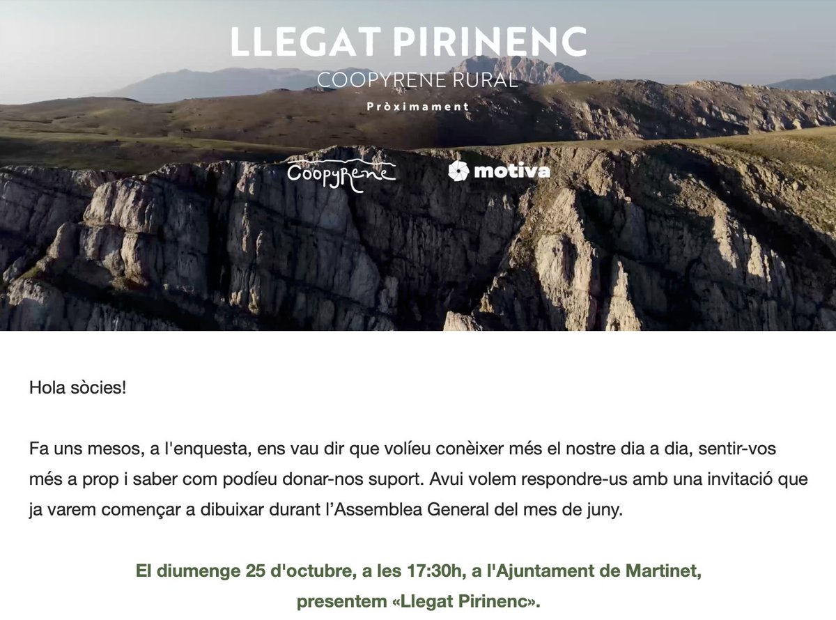 edqsllyguo's tweet photo. Més d'un cop i de dos us he parlat de la bona mandanga que compro a @coopyrene: producte de qualitat i de proximitat amb cares i mans conegudes al darrere. Avui he rebut aquesta invitació i no puc estar més orgullosa. Us passo el tràiler, mireu💫 https://t.co/wKau21rzSh https://t.co/DduYskkBRN