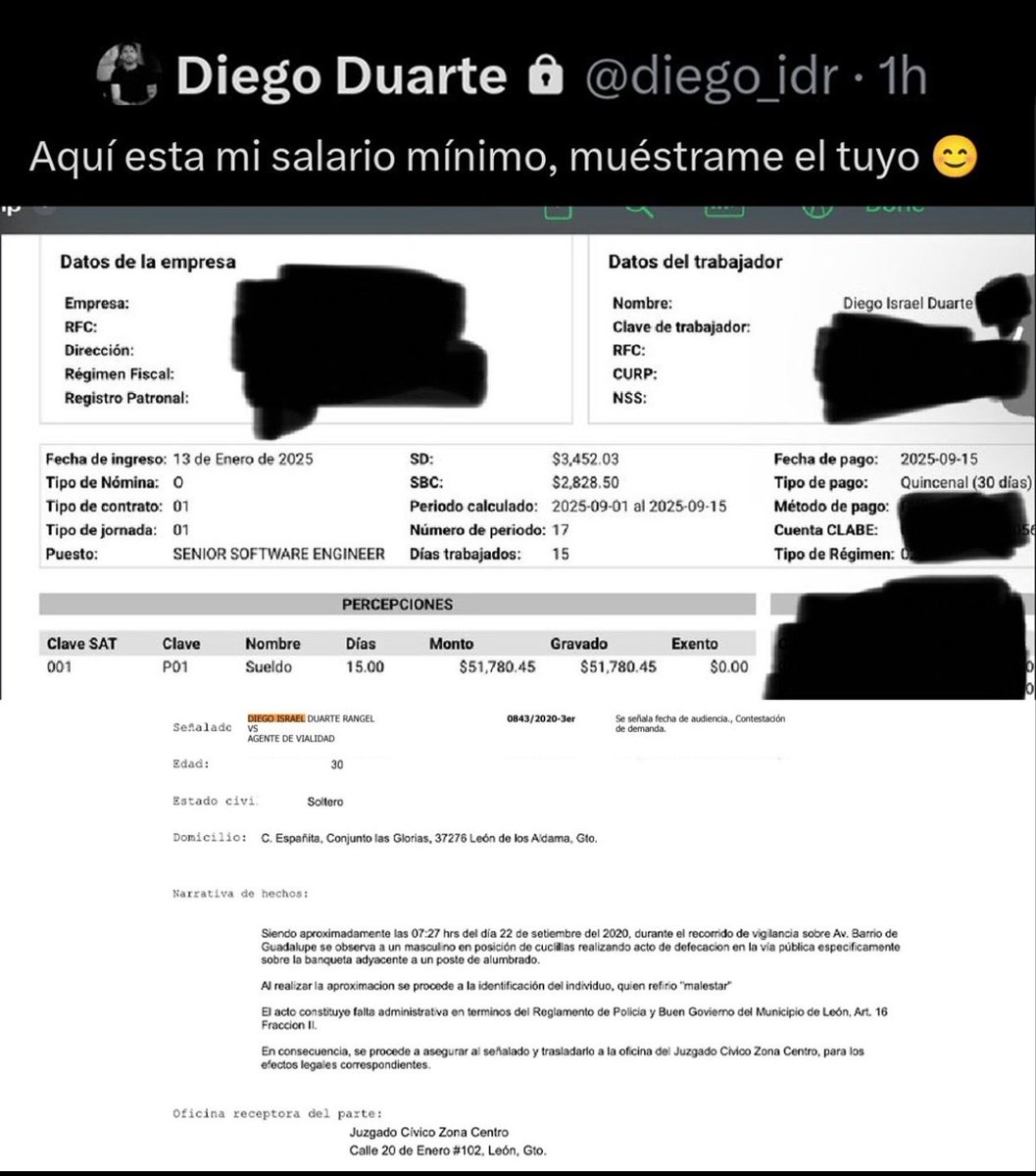 Hugo_RQ7's tweet photo. Cuando a Diego se le ocurrió presumir su nómina y descubrieron que tenía una multa por cagar en vía pública JAJAJAJAJAJAJAJAJAAJAJAJA https://t.co/wy9hwzhcBp