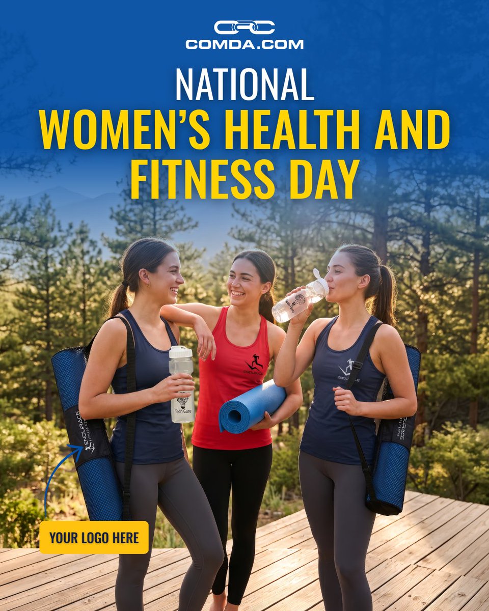 ComdaPromo's tweet photo. Support active lifestyles on National Women’s Health and Fitness Day! Custom athletic apparel and fitness accessories keep your logo visible in gyms and parks while promoting healthy habits.

Shop now: https://t.co/BPk77vhXut

#WomensHealthAndFitnessDay #COMDA https://t.co/xvXKrajraQ