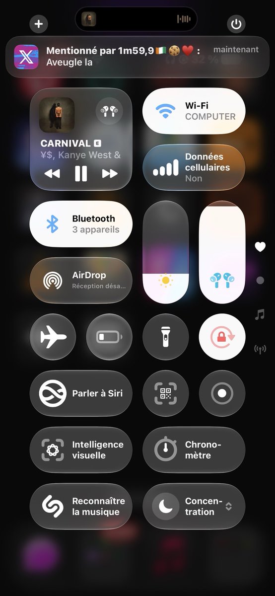 AyaSansFiltre's tweet photo. Contrôle surprise !

Montrez-moi vos centres de contrôle (iOS ou Android), qu'on voie un peu qui a la disposition la plus propre ou la plus originale. https://t.co/986Xh6IICp