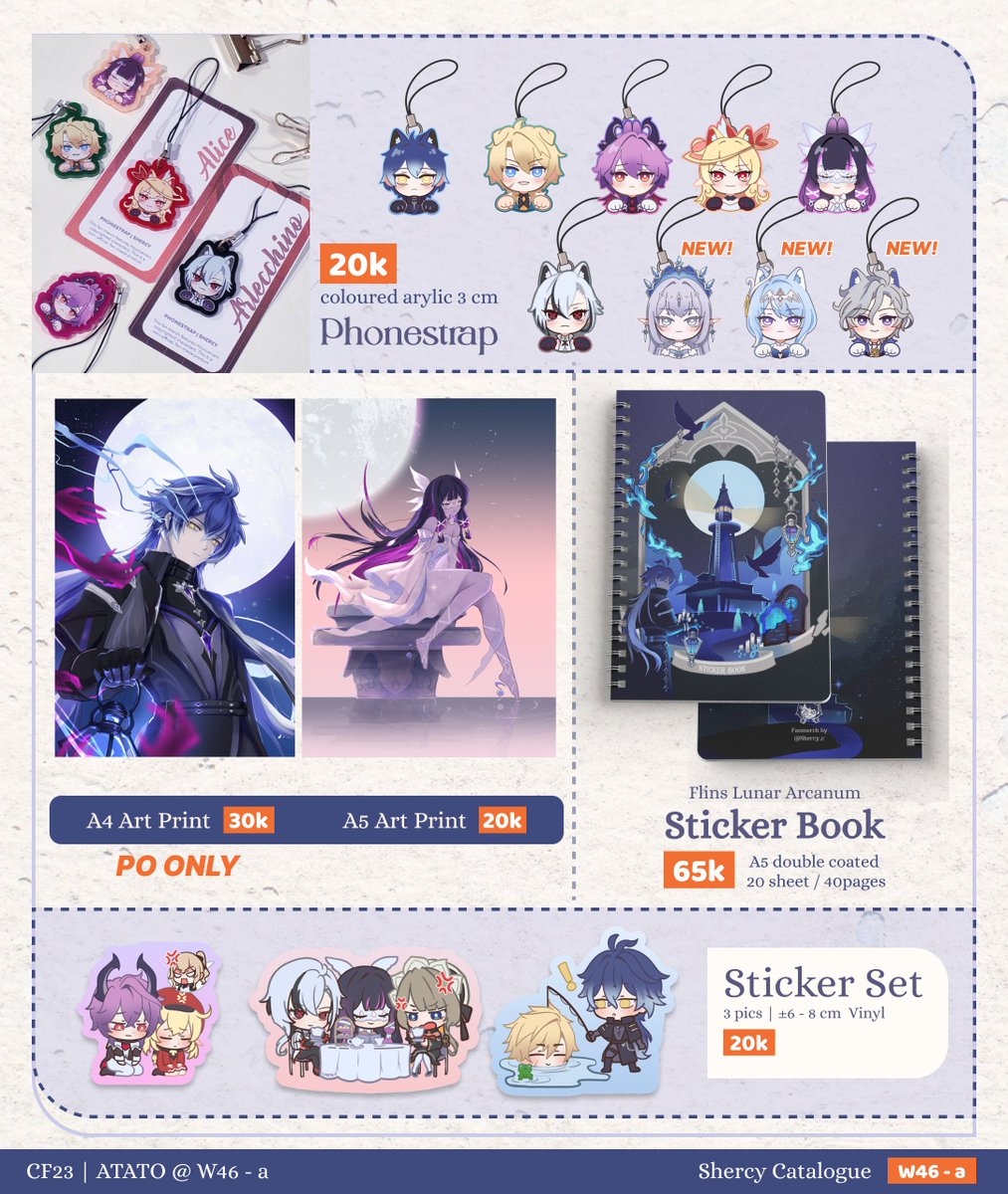 shercy_c's tweet photo. ✨COMIFURO 23 PO
✦Sher's #cf23 PICK UP Pre-Order (. ❛ ᴗ ❛.)  
Until : 7 Oktober 2026

✦ ATATO | DAY 1 &amp; Day 2 |  W46 - a 
✦ Honkai Star Rail, Genshin, Hololive Holoh3ro, original: sea creature 

🔗form in reply https://t.co/sN47jFxaca