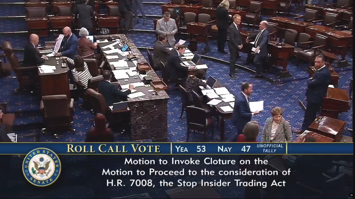 libsoftiktok's tweet photo. BREAKING: Every Democrat in the Senate just voted to BLOCK a bill banning stock trading in Congress, which also had a requirement for Voter ID attached.

Democrats want to cheat in the elections. https://t.co/iopwBklnkt