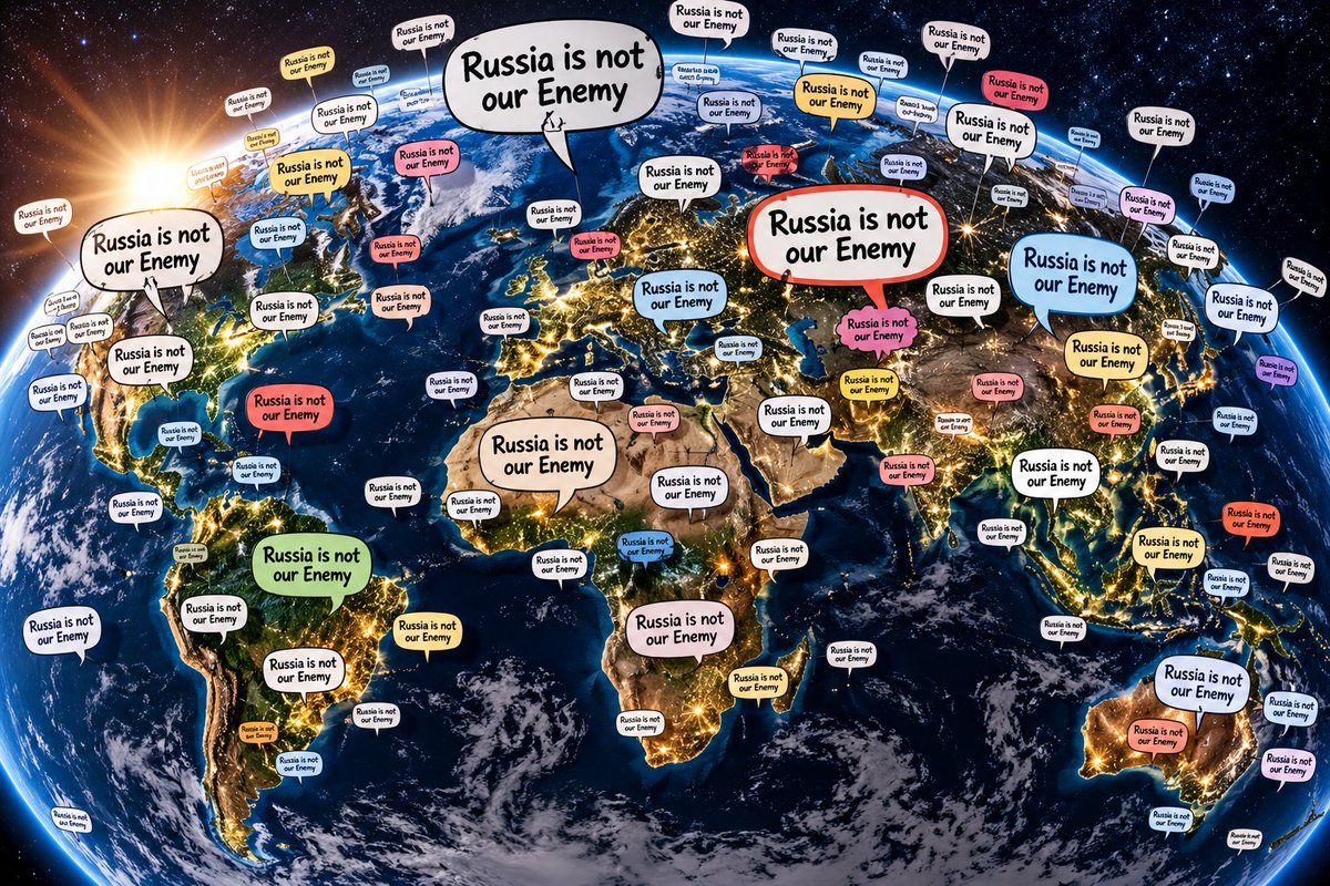 OwKewl's tweet photo. It seems the whole world agrees.
#RussiaIsNotOurEnemy

Share if you agree.
Share if you care. https://t.co/A8lcCfAJzi