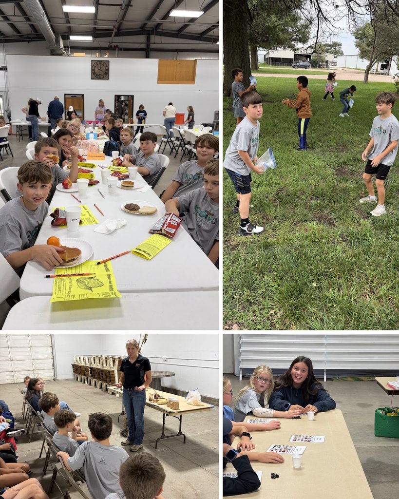 EFYork's tweet photo. 🌽🐄 Our 4th grade Saints had a blast at AgFest! From ag technology and animal production to making ice cream and exploring how cows work, it was a hands-on day of learning about Nebraska agriculture. Thanks to York 4-H Extension! 💙 #TeamEF #AgFest https://t.co/stxNRalDxd