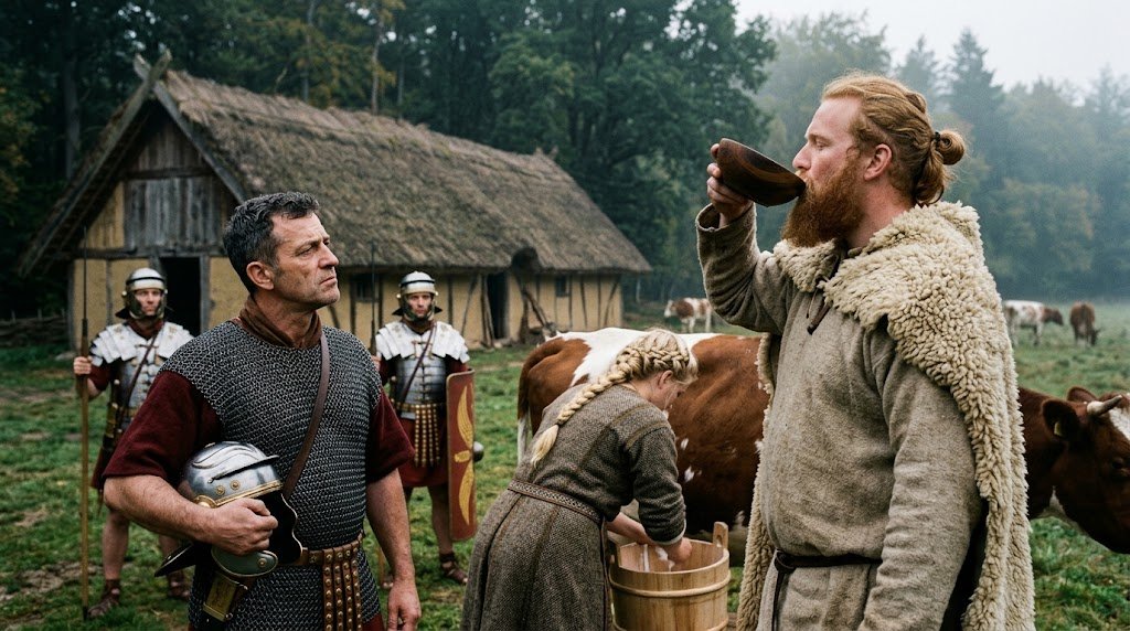 SamaHoole's tweet photo. The Romans had a word of contempt for the peoples of the north, and the word was milk-drinkers.

Homer had used it first, of the horse-milking Scythians. By the Roman period it was a settled sneer: the barbarian drinks milk, the civilised man eats bread and drinks wine, and you could tell a savage by the cup in his hand. Roman writers describe the Germans, the Britons and the Gauls drinking milk with the same faint disgust they reserved for trousers.

There was a reason the Roman did not drink it himself. Most adults around the Mediterranean could not. The gene that lets a grown man digest milk sugar was rare in Italy, and it still is: the majority of southern Italians today lose the ability in childhood, as most of the human race does. The peoples Rome called milk-drinkers carried the gene at rates that now run above 90% in Scandinavia, the Netherlands, Ireland and Britain, because among a cattle people the child who could keep drinking milk lived and the one who could not did not.

So the milk-drinker was a genuine biological difference, and Rome read it the wrong way round. The barbarian was drinking the most complete food a landscape can produce, straight from the animal, every day of his life. The Roman was eating the grain dole and calling that civilisation.

Two thousand years on, the tallest nations on earth are the descendants of the milk-drinkers, in the order Rome sneered at them: the Dutch, the Scandinavians, the Balkan herdsmen. The descendants of the bread-eaters are four inches shorter and still cannot drink a glass of it.

Every insult in the ancient world has faded except that one, which turned out to be a diagnosis.