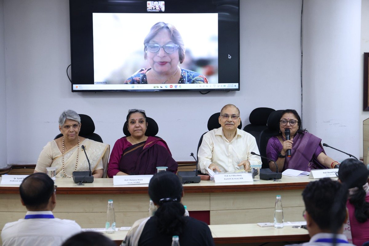 ncert's tweet photo. Dialogue • Insights • Experiential Learning • Collaboration
Conference of SCERTs/SIEs Directors | Day 2,Coordinated  by Department of Teacher Education 

A day of meaningful dialogue, shared experiences and collaborative learning, bringing together institutional leadership to reflect, connect and strengthen school education.

Panel Discussions | Insights & Challenges
Heads of NCERT departments and units—DCS&D, DER, ESD, DEL, DESM, DEE, DTE and CIET—shared perspectives on:

• Post-NEP 2020 experiences across States/UTs
• Emerging challenges & implementation experiences
• Research & curriculum development
• Educational technology
• Foundational Literacy & Numeracy (FLN)
• Teacher capacity development
• Institutional linkages & collaboration

Experiential Learning | Pradhan Mantri Sangrahalaya
An enriching journey through history, inspiring reflections on leadership, vision, resilience and collective action.

Learning together. Sharing experiences. Strengthening education.

#NCERT #SCERT #SIE #DirectorsConference #SchoolEducation #EducationalLeadership #KnowledgeSharing
