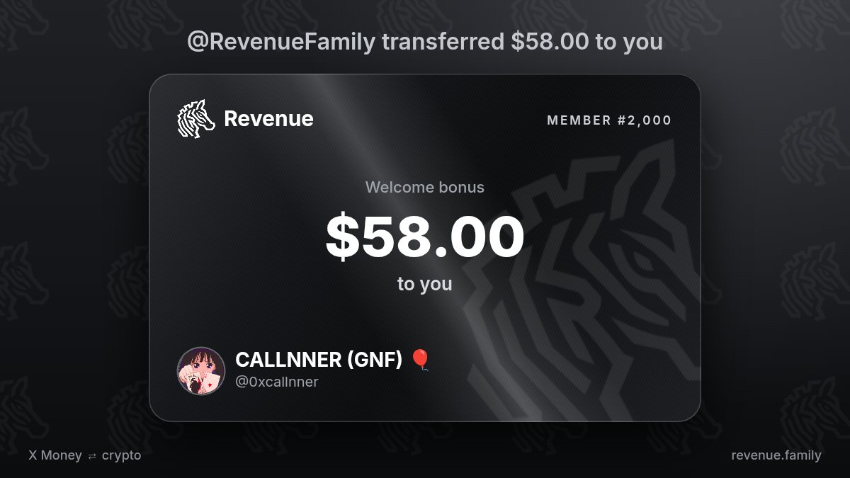 0xcallnner's tweet photo. @RevenueFamily @RevenueFamily handed me $58.00 https://t.co/baenoyKZnS