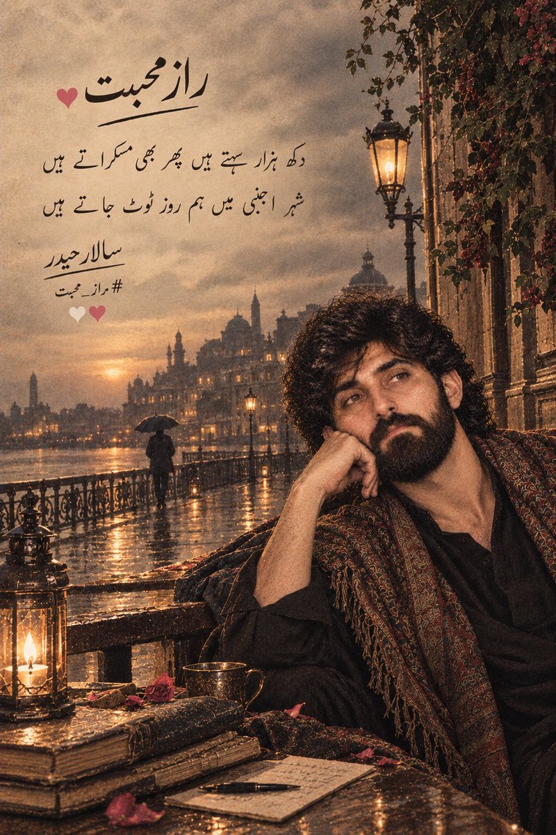 salaarbloch's tweet photo. راز محبت

دکھ ہزار سہتے ہیں پھر بھی مسکراتے ہیں
شہرِ اجنبی  میں  ہم  روز  ٹوٹ  جاتے ہیں

سالارحیدر 🤍🩷
#رازٍ_محبت https://t.co/xZZR156liX