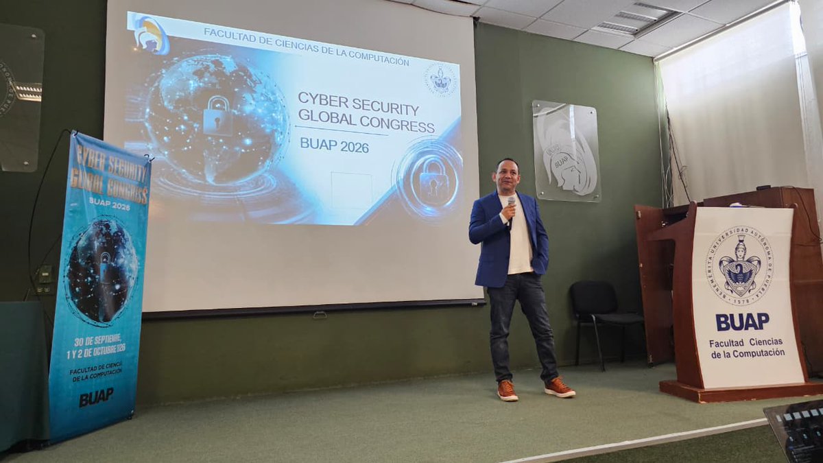 buap_fcc's tweet photo. 🔐🌎 ¡Hoy arranca el Cyber Security Global Congress BUAP 2026 en CU2!
La FCC BUAP recibe a especialistas, docentes y estudiantes para compartir conocimiento e innovación en ciberseguridad.
💙🐺 ¡Bienvenidas y bienvenidos!
#CSGC2026 #FCCBUAP #OrgulloFCC #Ciberseguridad https://t.co/QbaGnrrTxF