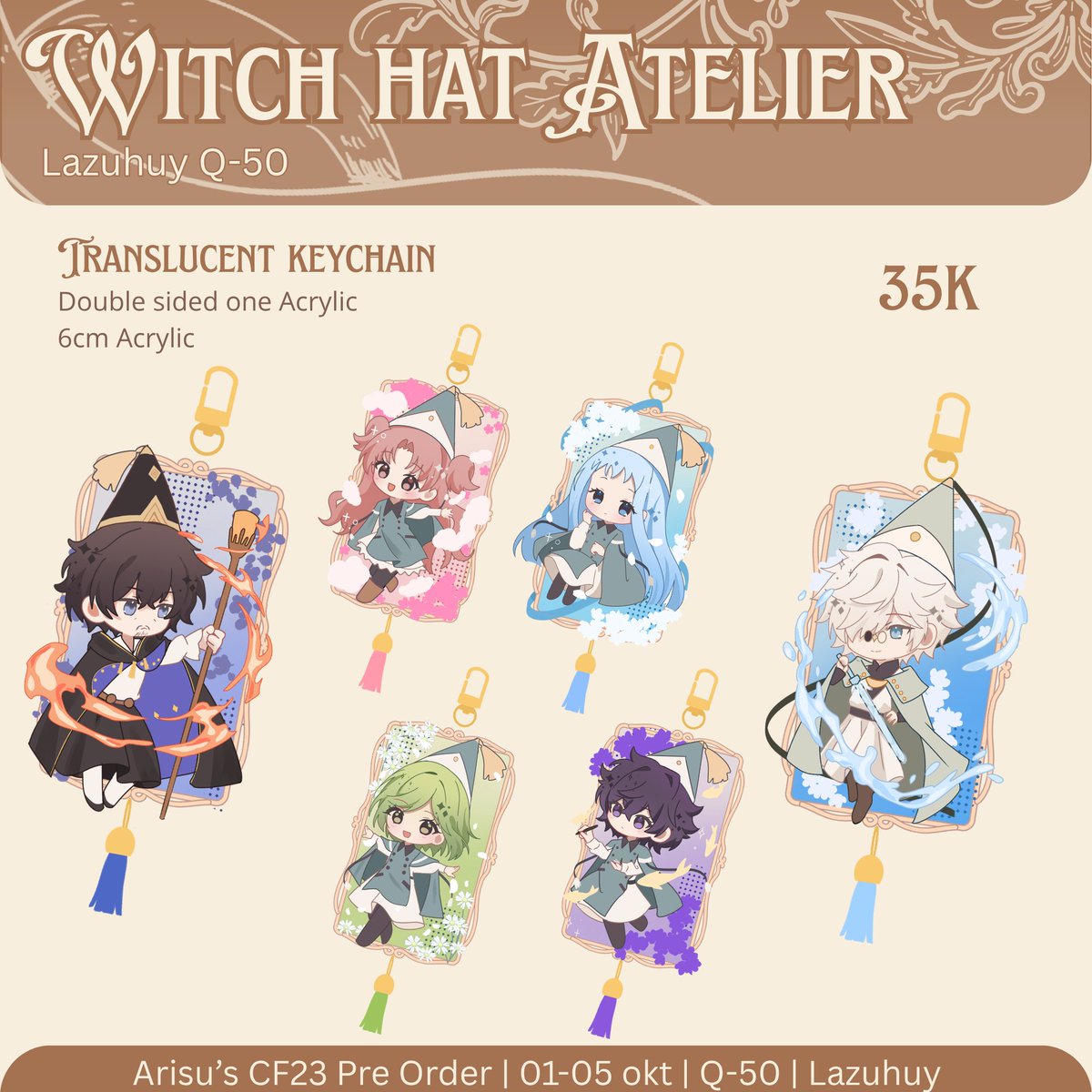 yuyunaayuyun's tweet photo. [RTs Love! 🌿✨]
Acrylic only Pre-order is now open! 📦🌸
Discover our tiny magical collection from Natsume Yuujincho &amp; Witch Hat Atelier for CF23.

📍 Booth Lazuhuy (Q-50)
🗓️ Open until October 5th
🎨 Merch by Lili &amp; Arisu

🔗 https://t.co/HvCJcrsSHH
#cf23catalogue #CF23 https://t.co/ECyG9kOEEJ