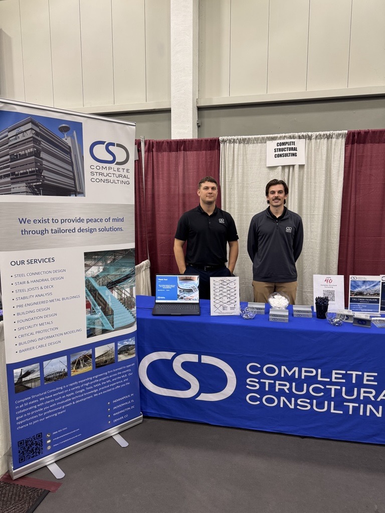 CompStructural's tweet photo. Let’s build connections! Meet Complete Structural Consulting at the @RoseHulman  Fall Career Fair today, 2–7 p.m., in the Sports &amp; Recreation Center. Stop by to talk structural engineering and your future!
#CareerFair #StructuralEngineering https://t.co/PMXd29zmCi