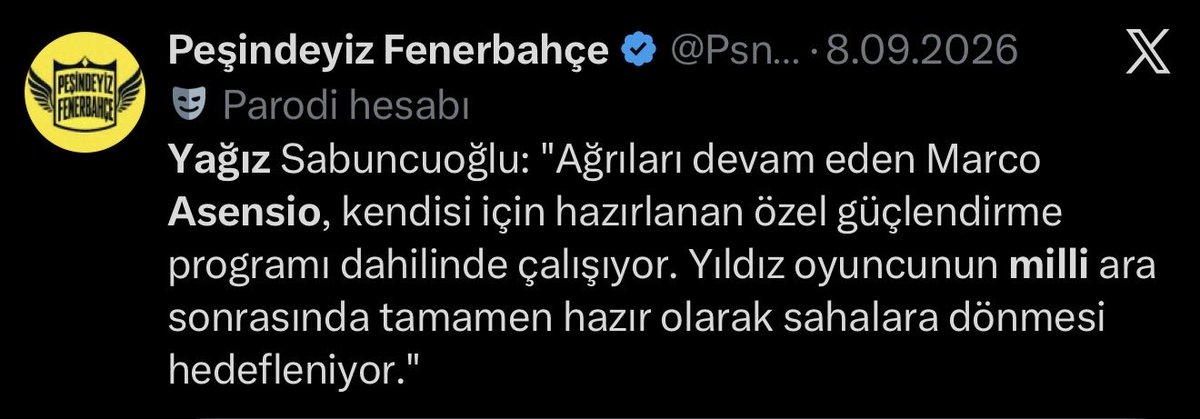 yagosabuncuoglu's tweet photo. İsmail Kartal: Asensio iyi durumda. Rizespor maçına kadar en iyi şekilde hazırlanıp takımdaki yerini alabilir diye düşünüyorum. ✅ https://t.co/xOBSlDyFpe