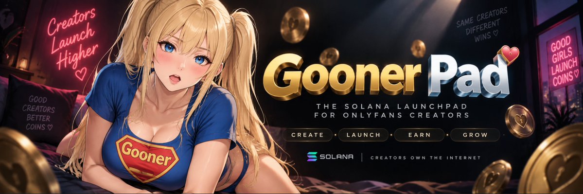 goonerpad_'s tweet photo. Gooner Pad lets you launch a https://t.co/a3vlocbj6m coin for the creator living in your head rent free.

Every trade on it tips them. The 0.3% creator fee routes to them, they keep 85%, and they claim it in SOL.

You simp, they get paid. https://t.co/XOHfxPT4Rn