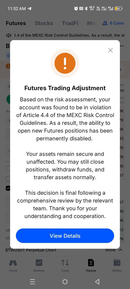 khaniikiran95's tweet photo. Mexc what did i do wrong 
I was only trading Some Altcoins 

How does one get banned from Futures ...it makes no sense 💔

@MEXC 
@MEXC_AfricaBU 
@Alpha_MEXC @MVenturesLabs @MEXC_CST https://t.co/kVbMVVKyez