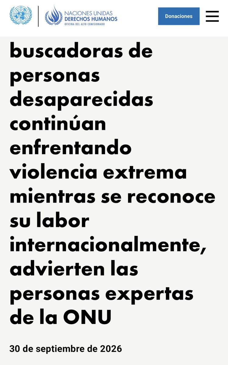 PamCerdeira's tweet photo. ⚠️ Anuncia la ONU el reconocimiento del 19 de Diciembre como Día Internacional en Reconocimiento a las Mujeres Buscadoras de Personas Desaparecidas.

La Asamblea General aprobó la designación por los niveles alarmantes de violencia que padecen las buscadoras en México. https://t.co/4qW5kL5fn9