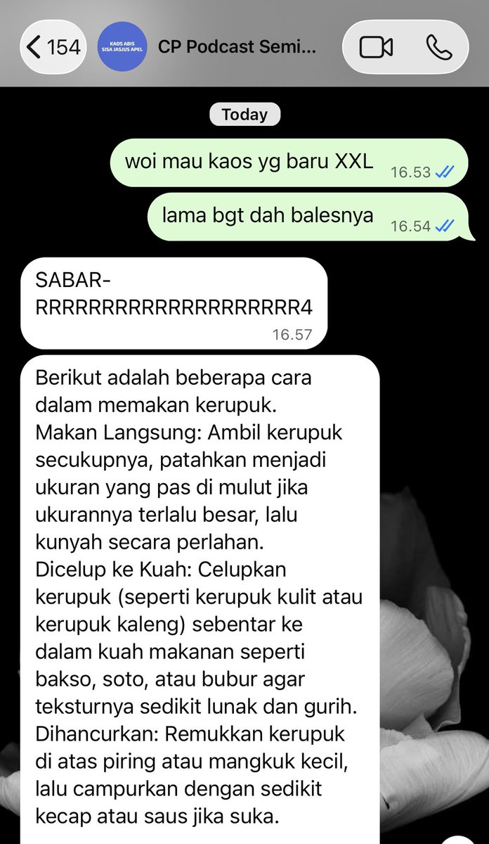 spit_fountain's tweet photo. customer service bintang 5 podcast seminggu https://t.co/o0e18HuRd5