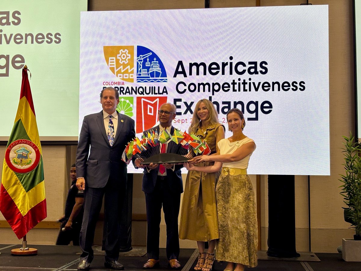 USAmbOAS's tweet photo. Excited to be in Barranquilla, Colombia for the 24th Americas Competitiveness Exchange! @OAS @riacnetorg @OAS_Development https://t.co/Vi0bMA7zmc