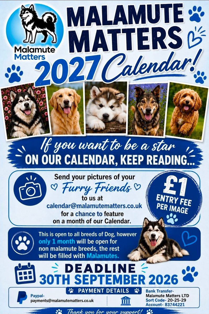 MallyMatters's tweet photo. ENTRY DEADLINE EXTENDED UNTIL 14th October 🐾 https://t.co/1rTbTmOkUC