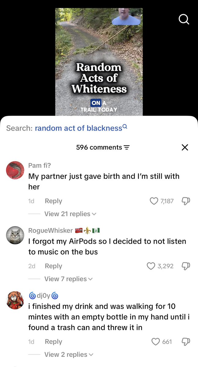 RealBlackIrish's tweet photo. A guy on tiktok posted a video of himself clearing tree debris from a path, and asked people to list other random acts of Whiteness in the replies… https://t.co/gEpNLSJyxf
