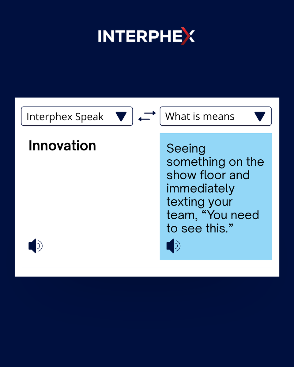 INTERPHEX's tweet photo. Consider this your INTERPHEX translator. 💬

We’re breaking down the industry speak into what it really means. https://t.co/ykBPVbmK48