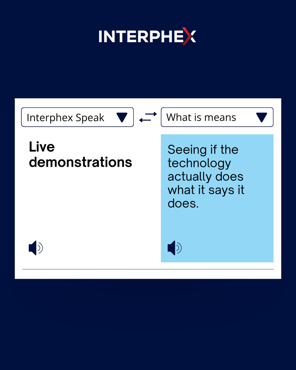 INTERPHEX's tweet photo. Consider this your INTERPHEX translator. 💬

We’re breaking down the industry speak into what it really means. https://t.co/ykBPVbmK48