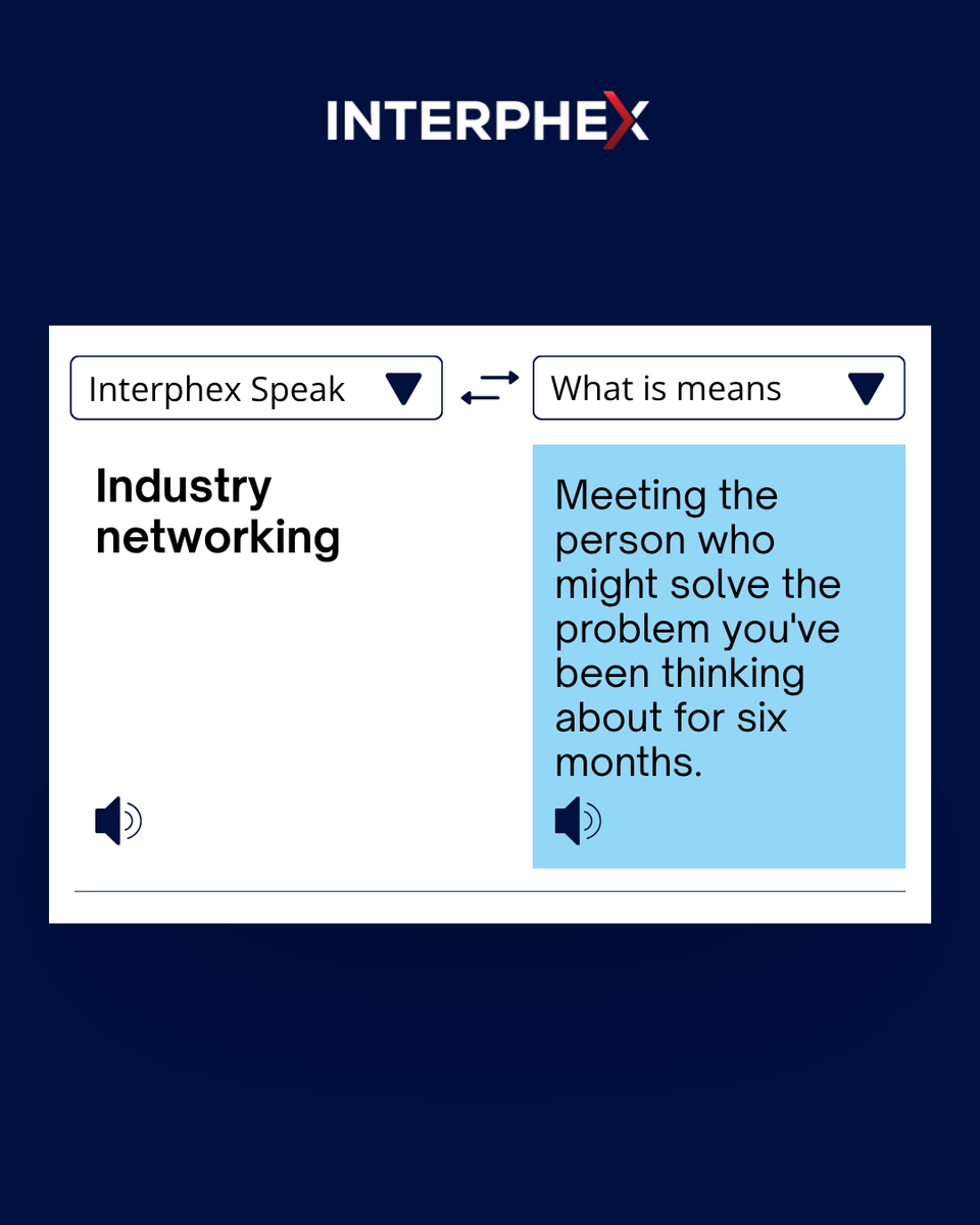INTERPHEX's tweet photo. Consider this your INTERPHEX translator. 💬

We’re breaking down the industry speak into what it really means. https://t.co/ykBPVbmK48