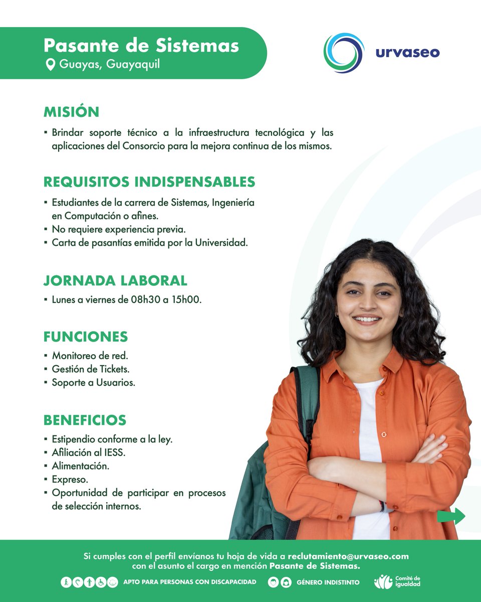urvaseo's tweet photo. ¡Te estamos buscando! 🔎
Para más información, revisa en https://t.co/Pljd40uFqr https://t.co/BhmE1Otwc9