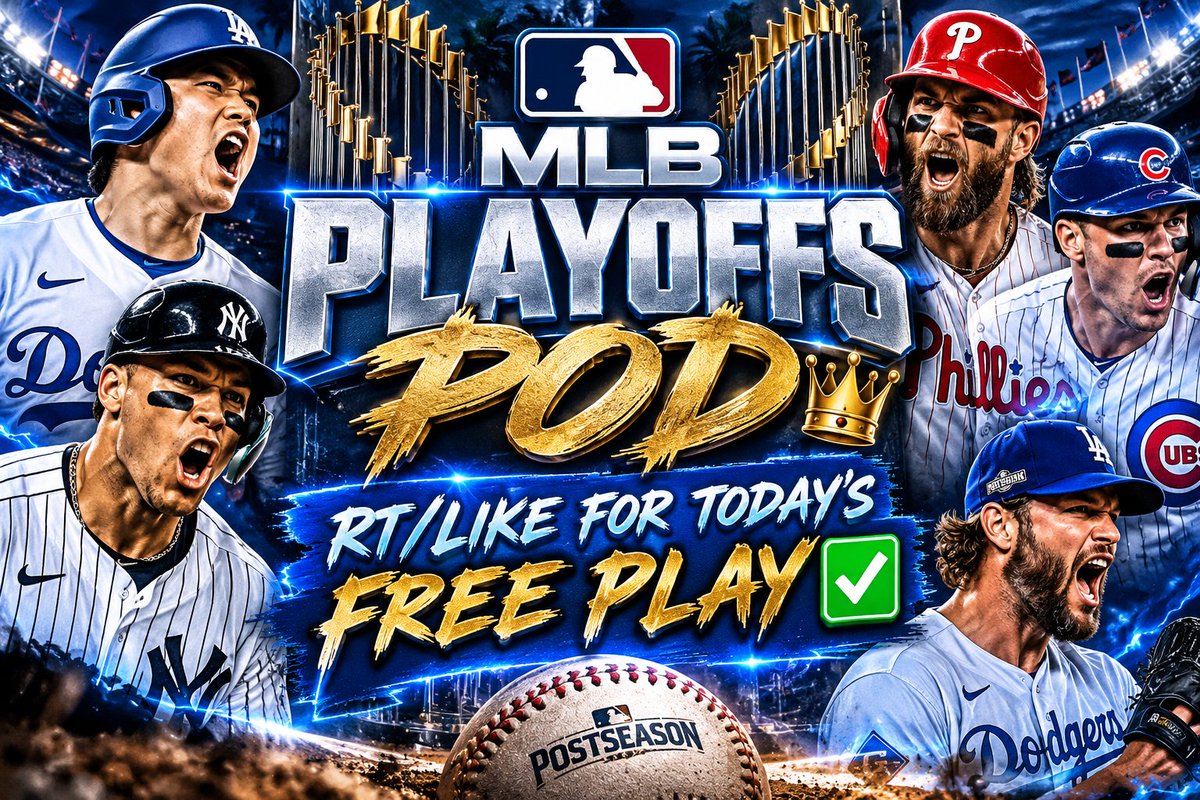 CashCing's tweet photo. RT/LIKE for MLB POD 👑

Follow all 3 steps to get it FREE:

Like 💙 + RT ✅ + Comment "CING" 💬

I will DM the play right away once it’s done https://t.co/pX5S3QKEHS