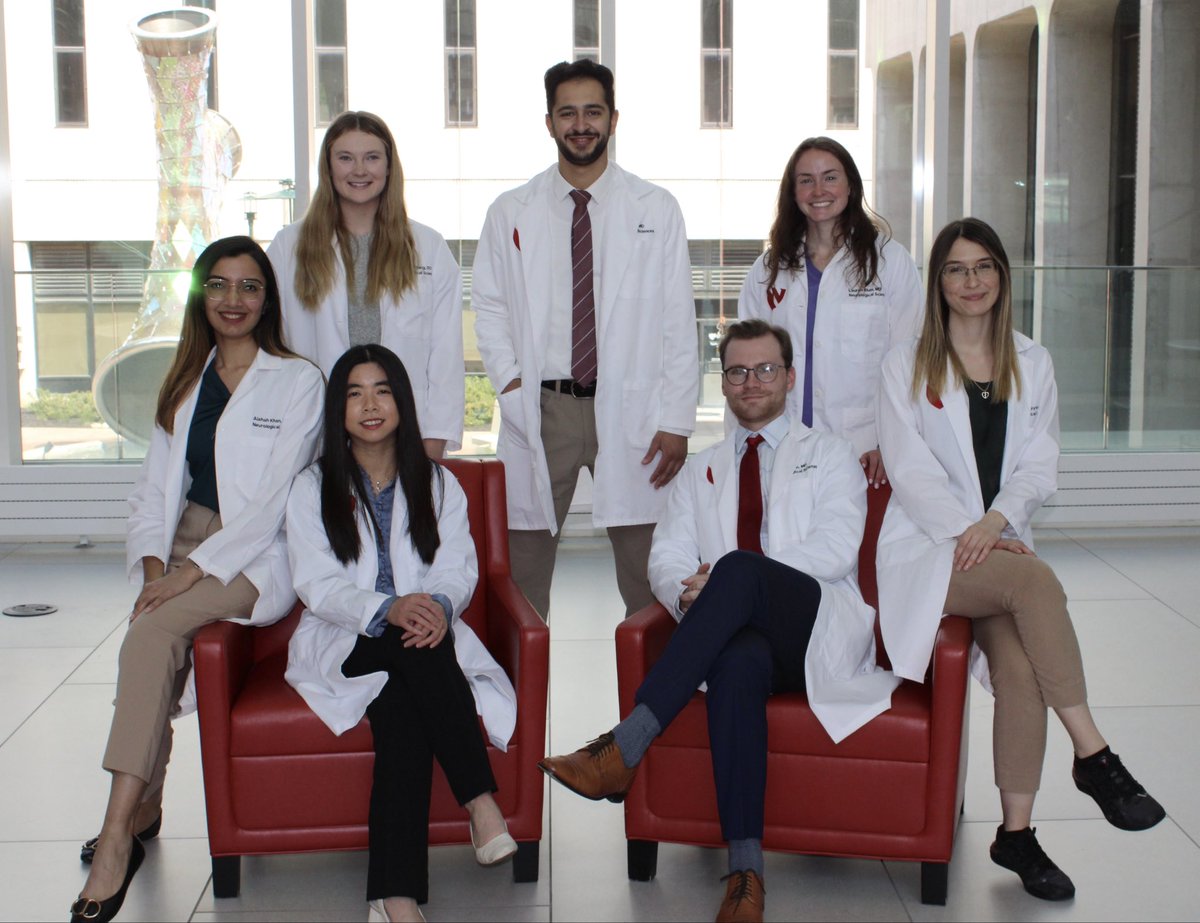 NeurologyUNMC's tweet photo. Meet our PGY-2s from the Class of 2029! They have stepped into a new role, taking on greater responsibilities, expanding their knowledge, mastering their neurological skills and embracing new opportunities to grow https://t.co/dRwL9V0d61
