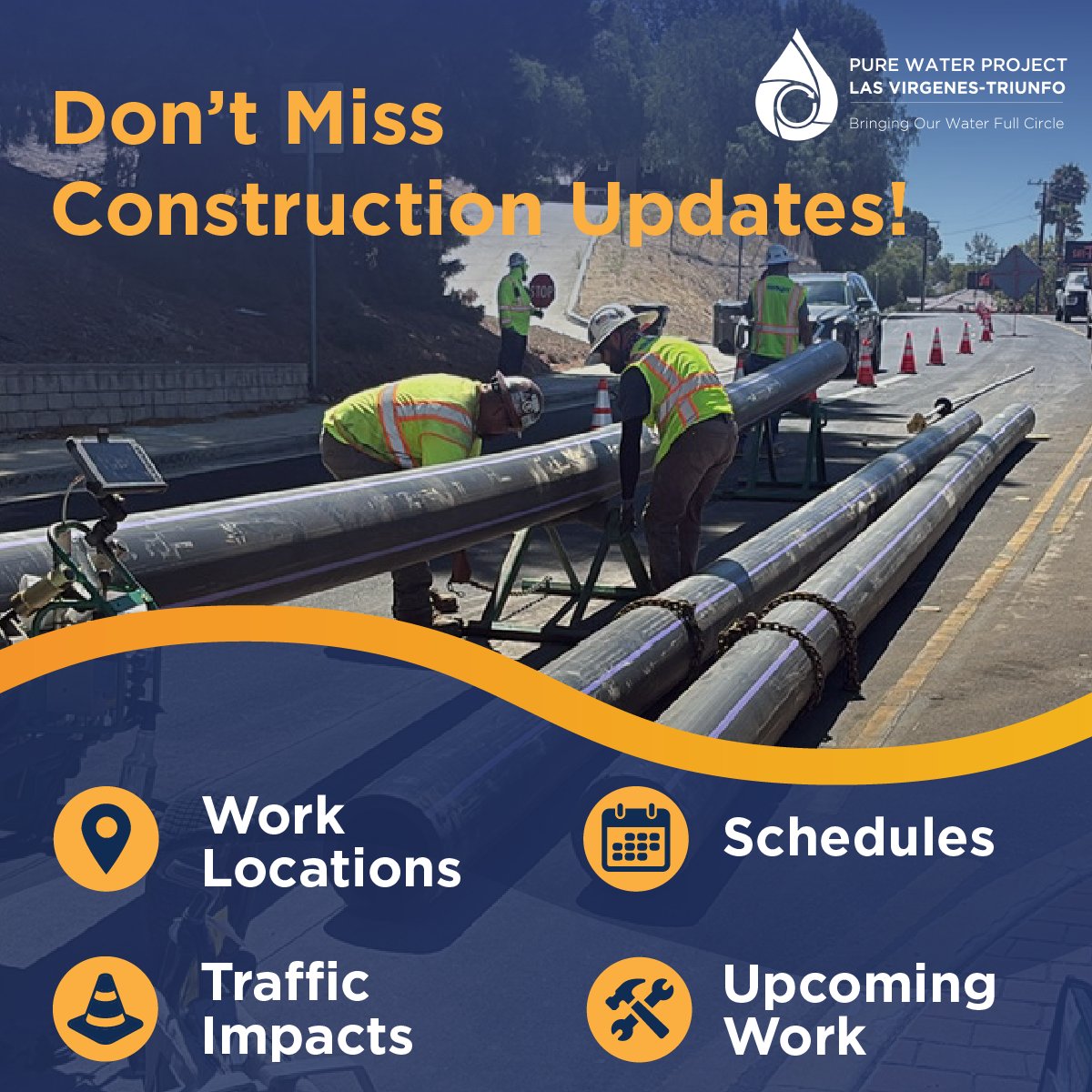 ourpureh2o's tweet photo. Construction is moving forward. 

Follow the Pure Water Project Las Virgenes–Triunfo on Facebook, Instagram, and X at @OurPureH2O for information about upcoming work, traffic impacts, construction schedules, and activities happening in your community. https://t.co/FOm83xdZME