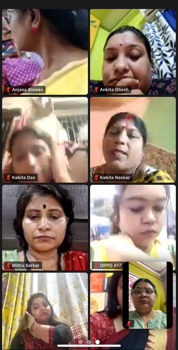 BJPMM4Bengal's tweet photo. A virtual meeting was conducted in the presence of our @BJPMM4Bengal President, Smt. Anjana Basu Ji. 

The training session focused on the SARAL App and #AnganMilanSeva, strengthening digital engagement and grassroots outreach.
@smritiirani 

@BJPMahilaMorcha 
@RoopkumariBJP https://t.co/STkJ663P2P