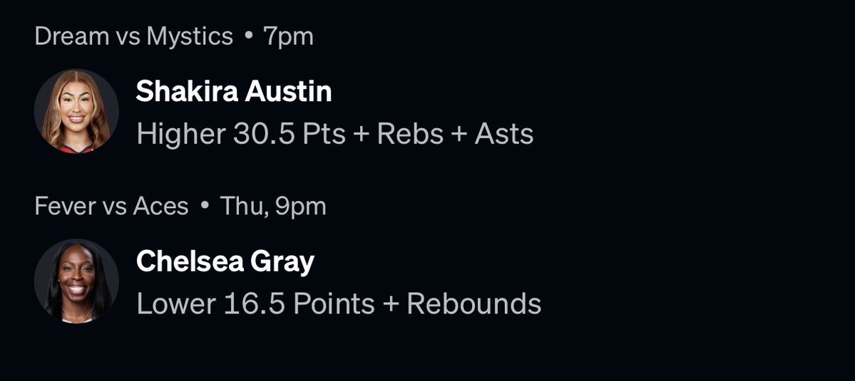 ArminBets's tweet photo. WNBA Underdog 3.5x attempt 🎯

These props were found with the help of @OddsJam DFS optimizer! 

Like if you’re tailing! ❤️ https://t.co/u1VkXzXk30