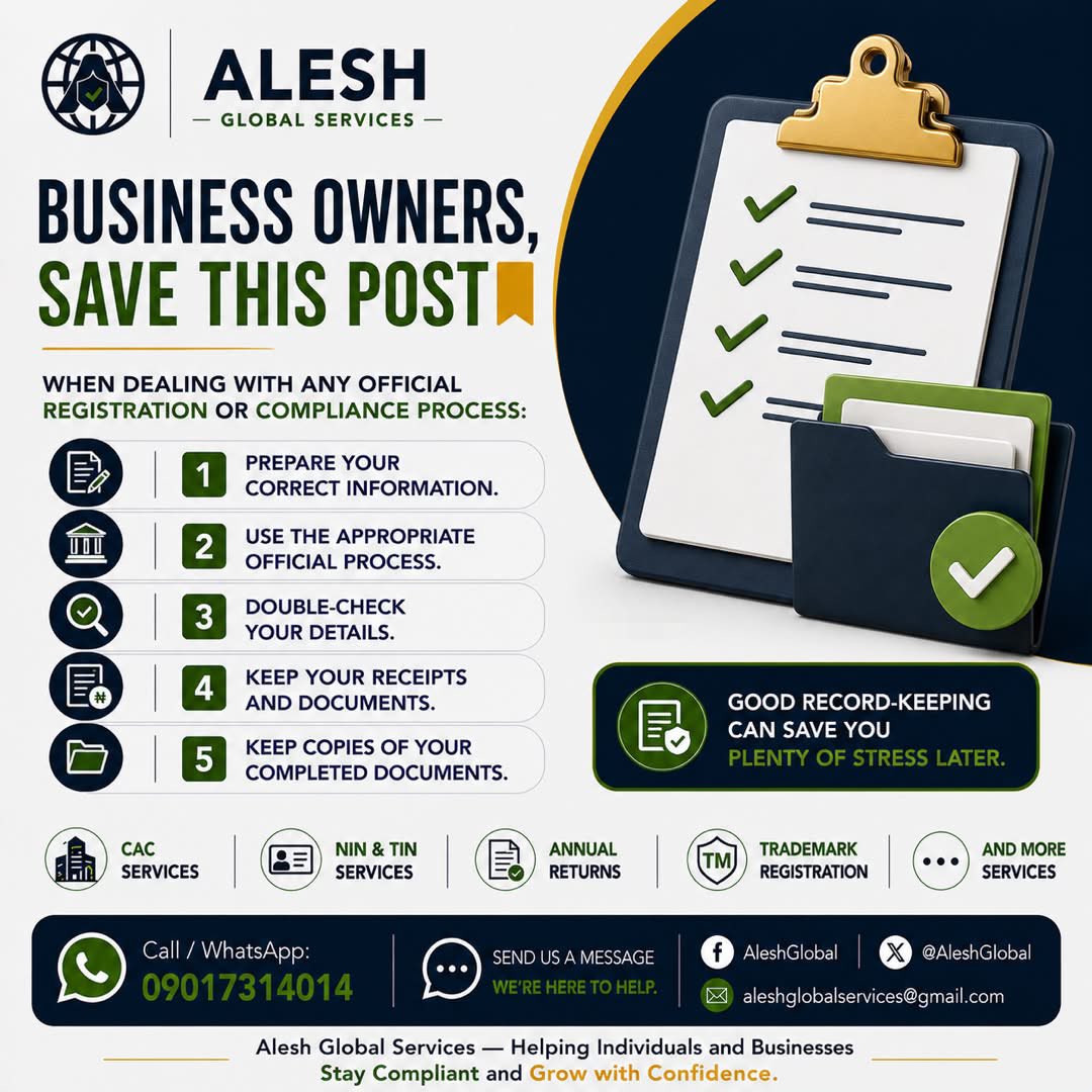 AleshGlobal's tweet photo. When dealing with any official registration or compliance process (check comments)

That's the Alesh Global Services experience. https://t.co/vzO0Bakju6