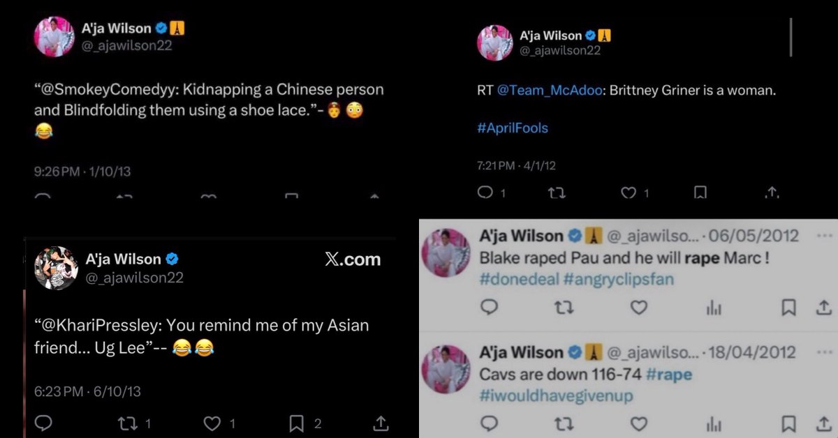 Wankstablook's tweet photo. Caitlin Clark was not the one getting caught with racist, transphobic and tweets joking about rape. 🧐

And Caitlin wasn't the one that went on to private her account and go on a deleting spree of said tweets. 😐 https://t.co/T41pn0zAKF