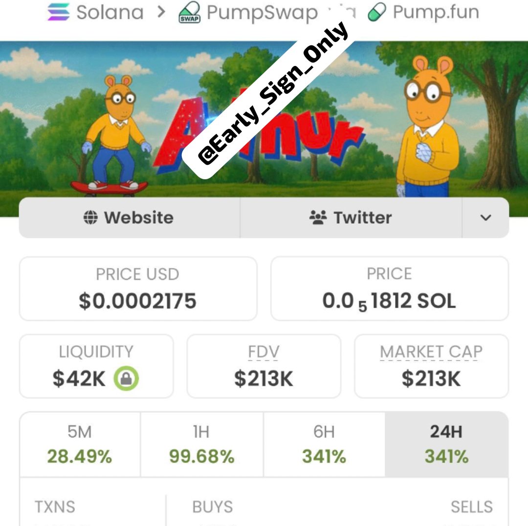 Early_Sign_Only's tweet photo. $ARTHUR was shared at $1.9K mcap in my private group and now it’s around $213K 💰📈This is why being early matters. More setups and copy-trading opportunities are coming. Hit Follow me + join my TG group and Discord. 🚀 

CA CJS2EN7zGiZhVAYXsHqdXQJvNk8niiH2ZR9oWcrNpump https://t.co/cFeCYG7ziv