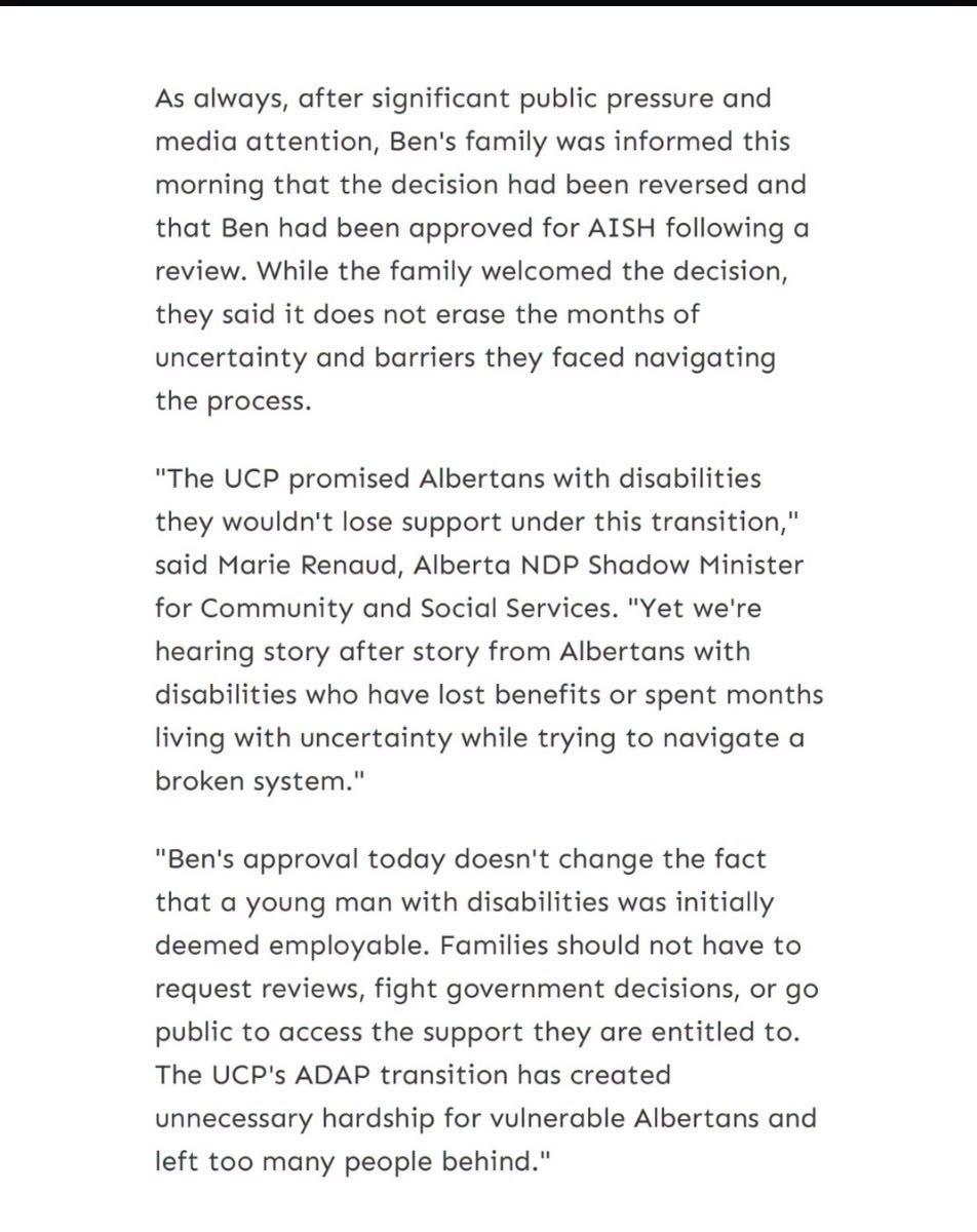 zacharyweeks's tweet photo. Kristi and Ben, I am so sorry. Ben is fully dependent and was still deemed employable under ADAP. The way this government decides who is "employable" is irresponsible and undignified.

Thank you for joining @MarieFrRenaud to share your story. 💚

#AISH #ADAP https://t.co/HcEiFwmjRi