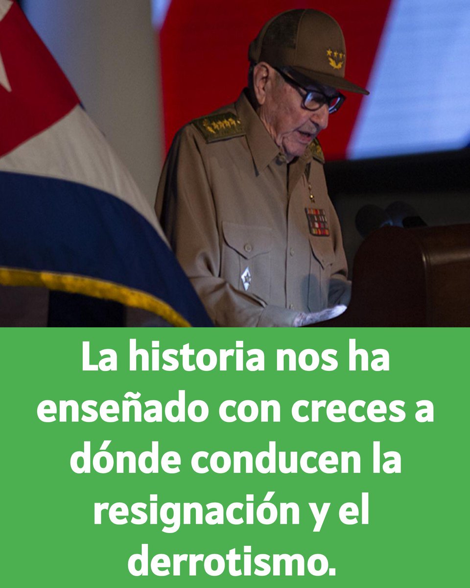 eumelin5's tweet photo. “No nos limitemos a resistir. Vamos a salir de estas dificultades, como lo hemos hecho siempre, ¡combatiendo! , con la misma decisión de Baraguá, del Moncada, del Granma, de Girón y con las firmes convicciones que nos inculcó el Comandante en Jefe”. #100AñosConFidel https://t.co/9YVMDvkxIQ