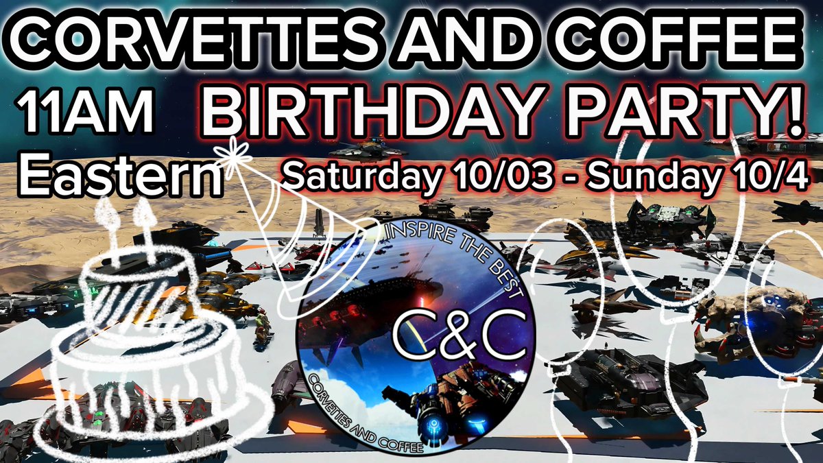 draculneo's tweet photo. Come celebrate 1 year of Corvettes and Coffee with us! The best corvette community in all of NMS!
#nms #NMS #NoMansSky @NoMansSky @hellogames https://t.co/10i1TY4S0K