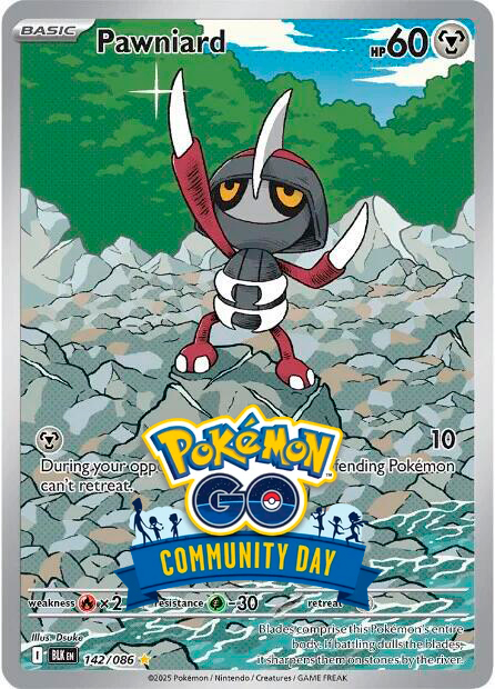 thepokemodgroup's tweet photo. Pawniard will be the featured Pokémon for the November 21 Community Day.

Evolve Bisharp into Kingambit to learn the Charged Attack Kowtow Cleave

https://t.co/sW7n0iROOw
#Datamine #PokemonGO