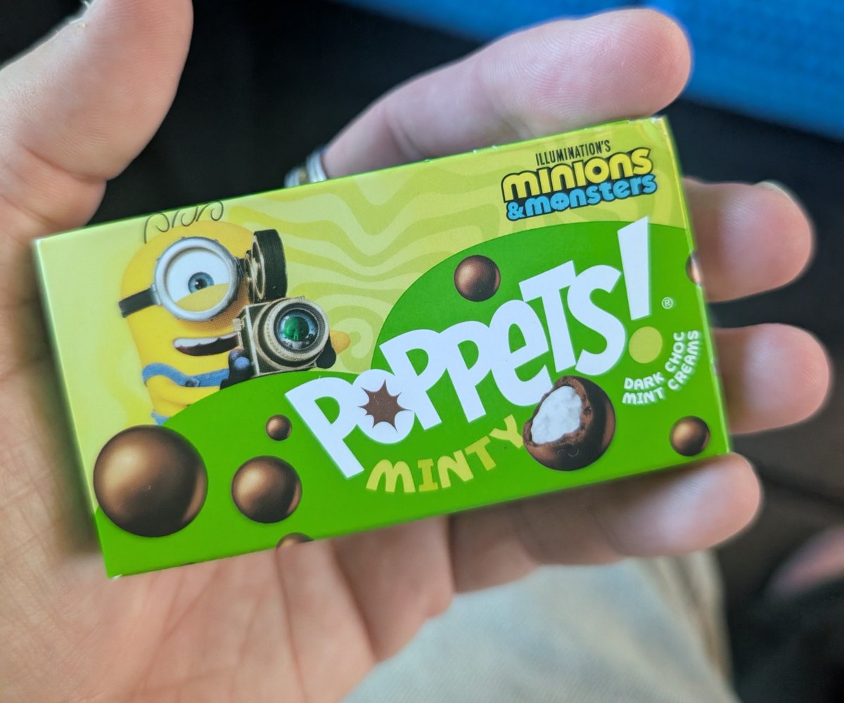 TribalSpaceman's tweet photo. I love that this box of Poppets has a Minions promo on it. Not an exclusive limited edition flavour, not a competition to enter, not a free gift, just "hey this film exists by the way". 😅 https://t.co/YbntoANMnZ