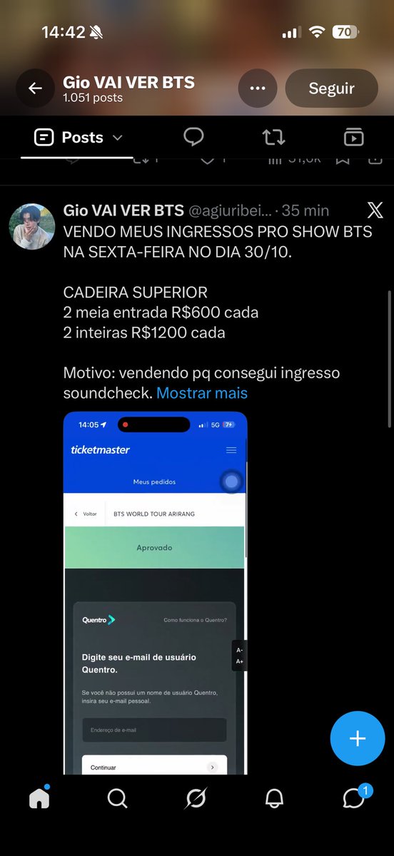 _giovanassilva's tweet photo. Alguns golpes que estão usando meu nome pra dar golpe do ingresso do bts eu GIOVANA HENRIQUE RIBEIRO DA SILVA não estou vendendo nenhum ingresso para o show do BTS !!! Quem puder alertem as pessoas e denunciem os perfis @Ribeirojunlyi @giovanarbeiroo @laaroubs @agiuribeirooo https://t.co/O6vJug4XSc