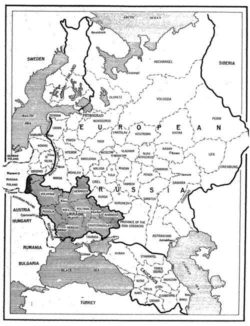 AngloAmCulture's tweet photo. @ClarkeMicah I always find this 1918 map from the New York Times of the boundaries of the Ukrainian People's Republic of more than historical interest. https://t.co/hA8sWrAVki
