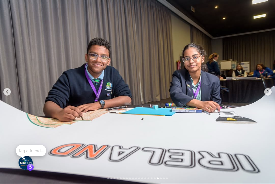 SciFest4STEM's tweet photo. 🇮🇪 🇿🇦 @Exposcience ISF 2026 
Aditya &amp; Srinidhi design Ireland's poster &amp; visit the Cradle of Humankind a UNESCO World Heritage Site in Gauteng, South Africa, famous for yielding nearly half of the worlds early human ancestor fossils &amp; the Sterkfontein Caves. #scifest20years https://t.co/0WpC2stptK