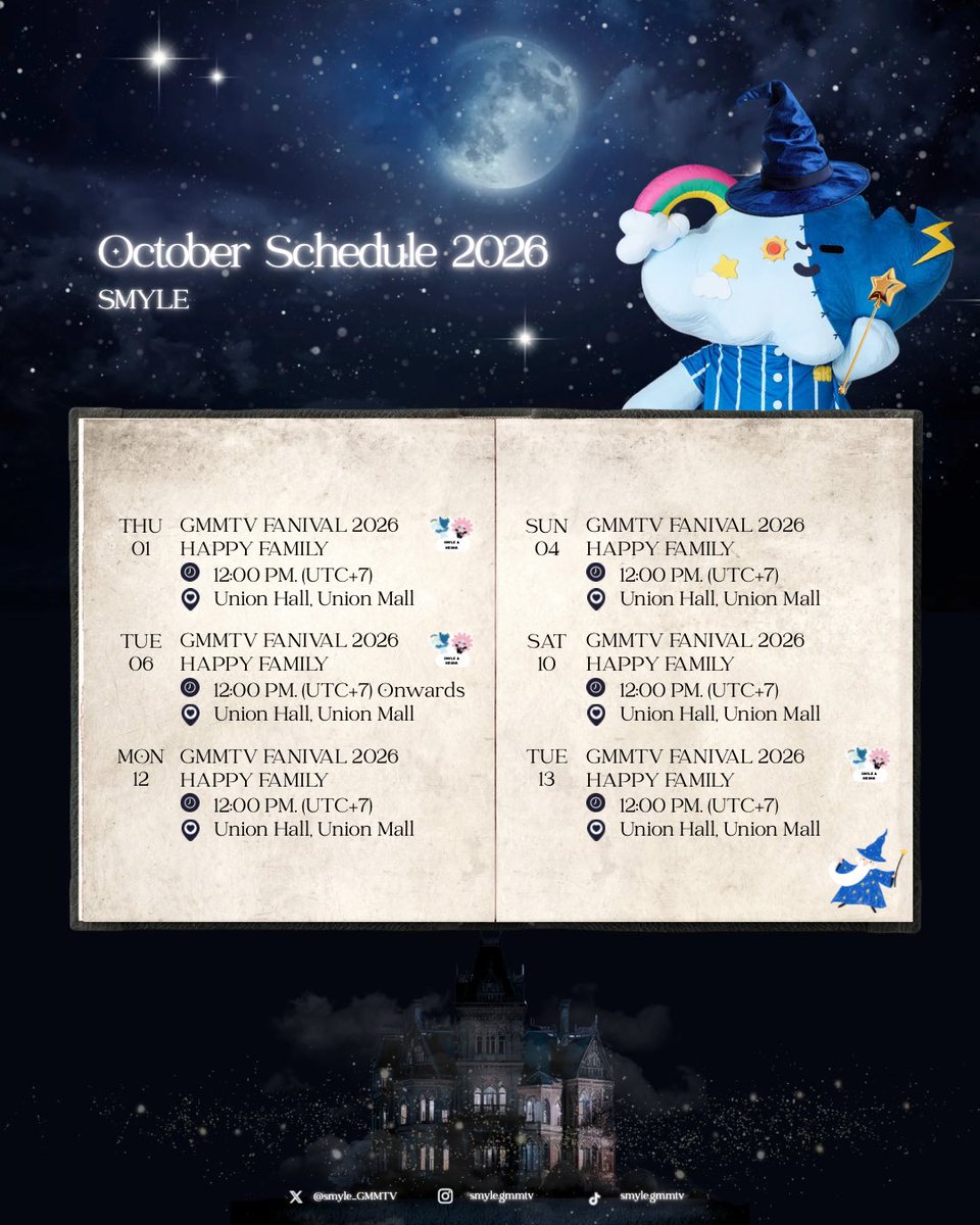 skyscutter's tweet photo. SKY WONGRAVEE &amp; SMYLE’S SCHEDULE 
OCTOBER 2026 | 01.10.26

#skywongravee 
#Skys2026Schedule
#SMYLE 
#SMYLEs2026Schedule
#ก้อนเมฆของสกาย 
#MyCloudy ☁️ https://t.co/9UeqoL8kJN