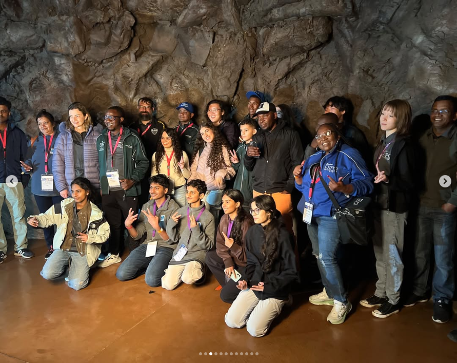 SciFest4STEM's tweet photo. 🇮🇪 🇿🇦 @Exposcience ISF 2026 
Aditya &amp; Srinidhi design Ireland's poster &amp; visit the Cradle of Humankind a UNESCO World Heritage Site in Gauteng, South Africa, famous for yielding nearly half of the worlds early human ancestor fossils &amp; the Sterkfontein Caves. #scifest20years https://t.co/0WpC2stptK