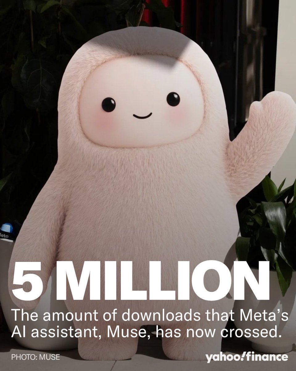 YahooFinance's tweet photo. Meta's Muse has officially crossed the 5 million download mark, according to Sensor Tower Senior Insights Analyst Kara Lee. https://t.co/rcTR0v8yui