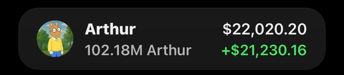 Early_Sign_Only's tweet photo. $ARTHUR was put on the TG radar early while the chart was still developing 📈💯 Early members entered and managed their positions as the move unfolded.
DM to join the TG &amp; Discord for upcoming setups. 🚀

CA CJS2EN7zGiZhVAYXsHqdXQJvNk8niiH2ZR9oWcrNpump https://t.co/1s81SALsLD