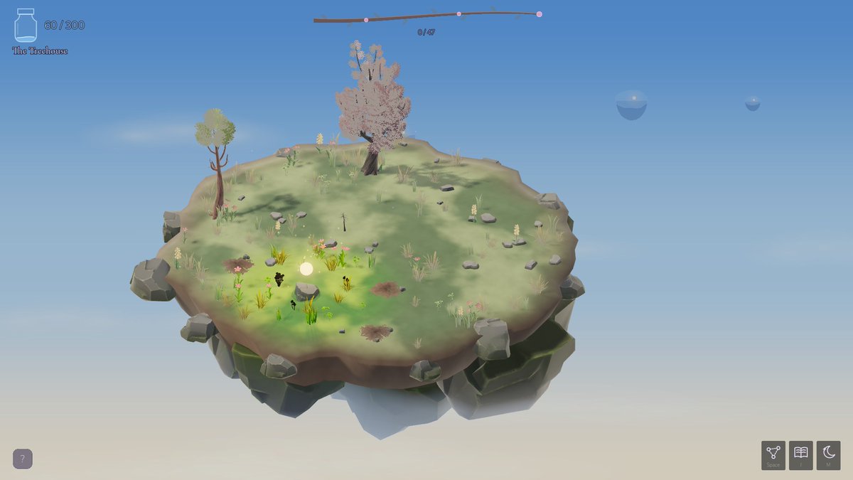 MMageGangsta's tweet photo. This week the islands got a time of day.

Each one opens at its own hour, and every memory you find moves the sky on a little. By the time this one wakes, it's golden hour.

That's for the full game. The demo keeps its nights.

#indiegame #gamedev #cozygames #WishlistWednesday https://t.co/TuFVN0hzrR