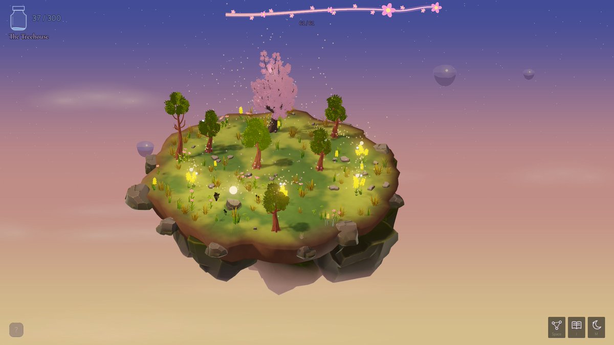 MMageGangsta's tweet photo. This week the islands got a time of day.

Each one opens at its own hour, and every memory you find moves the sky on a little. By the time this one wakes, it's golden hour.

That's for the full game. The demo keeps its nights.

#indiegame #gamedev #cozygames #WishlistWednesday https://t.co/TuFVN0hzrR
